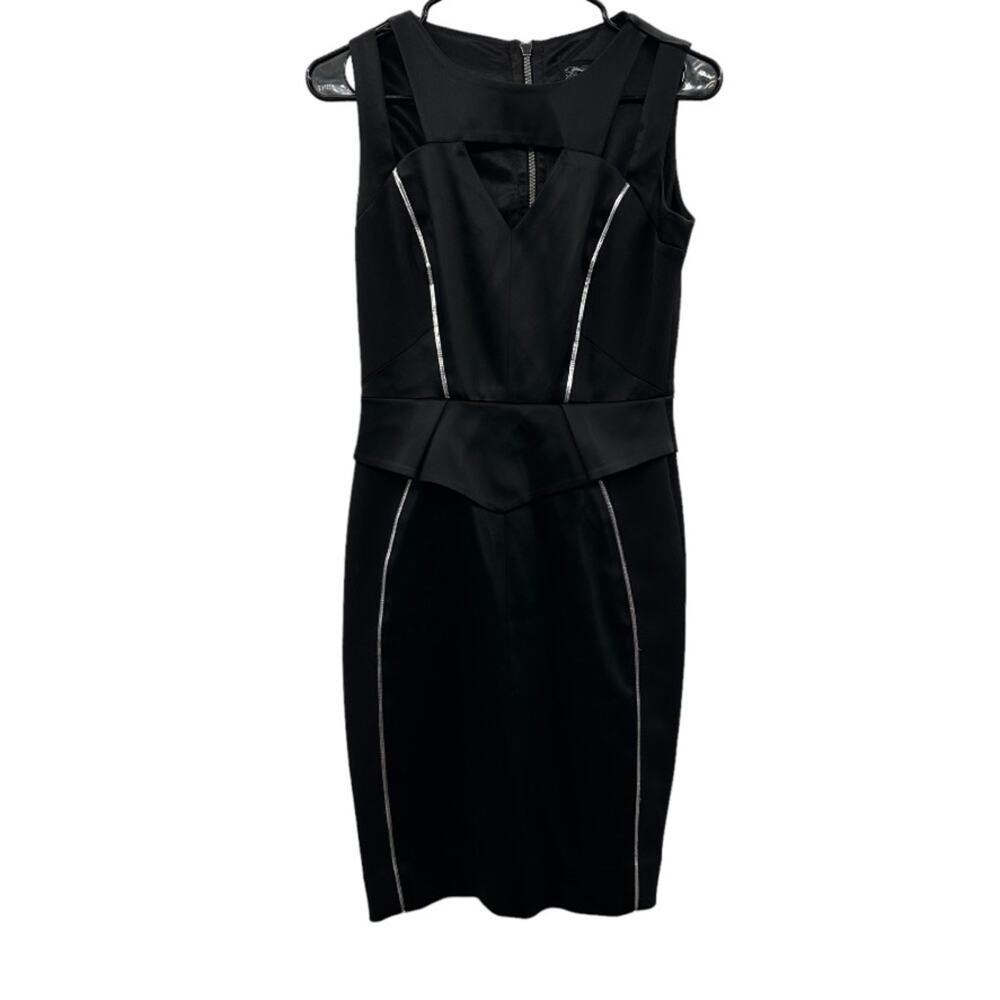 Jax Black Sleeveless Cut Out Cocktail Evening Sheath Mini Dress Size 4